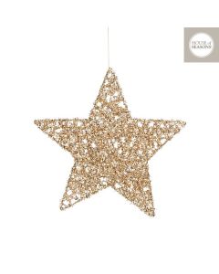 DEKOR DOM Novogodišnji viseći ukras 25cm Star 1162439, šampanjac - 043250