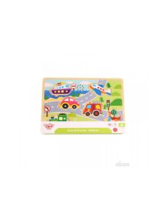 TOOKY TOY Drvena zvučna umetaljka - vozila - 116344