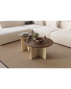 HANAH HOME Set klub stolova Private 2/1, braon/mermerna
