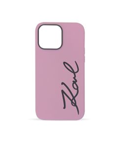 LICENSED KARL LAGERFELD Futrola za iPhone 14 Pro Max SILICONE SIGNATURE, ljubičasta - KLHCP14XSKSVGU