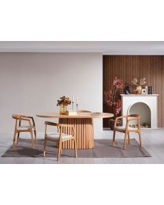 HANAH HOME Set trpezarijski sto i stolice Atlantis, svetlobraon/bež