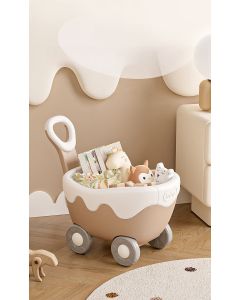 PREMIUM STIL Kolica za ostavu igračaka i guralica 2u1