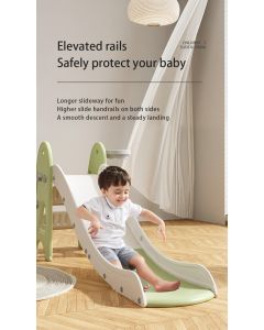 PREMIUM STIL Dečiji tobogan sa košem zeleno beli