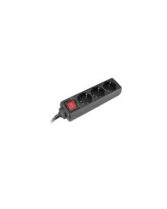 COMMEL Produžni Kabl 3 Utičnice Sklop 16A 3500W Crna 1.4m H05VV-F 3G1 - 119011