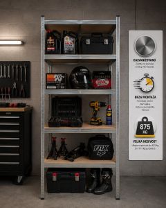 eHomeStorage Garažna metalna polica 211x90x45 cm