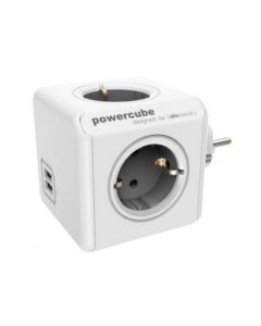 ALLOCACOC DESIGNNEST PowerCube produžni kabl sa 4 utičnice + 2 usb 1202GY/DEOUPC, sivi - 1202GY-DEOUPC