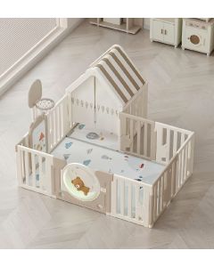 PREMIUM STIL Dečija ogradica „Medin Mesec“ sa kućicom, košem i tablom za crtanje