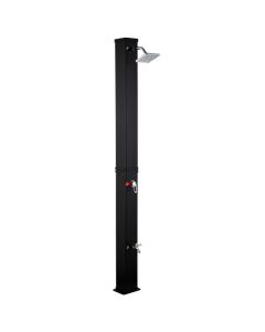 NERO Solarni tuš 40L crni kvadratni dvodelni sa nožnom slavinom H=217cm - 12182-1