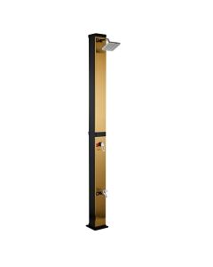 NERO Solarni tuš 40L zlatni kvadratni dvodelni sa nožnom slavinom H=217cm - 12186-1