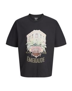 JACK & JONES Muška crna majica menton