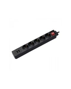 HAMA Distributer Sa 5 Uticnica I 2 USB Porta, Crni - 123367