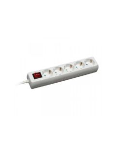 COMMEL Produžni kabl sa 5 utičnica 16A, 250V, 3500W, sklopka, 1.4m C0817, bela - 124142