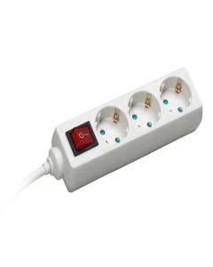 COMMEL Produžni kabl sa 3 utičnice 16A 250V 3500W, 1.4m, sklopka, H05VV-F 3G1, C0814, bela - 125112