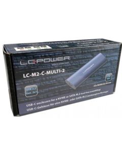 LC POWER LC-M2-C-MULTI-2 NVME SSD Rack M2 Enclosure for M.2 SSD USB3.2 Gen.2x1 Type C Antracit - 125741