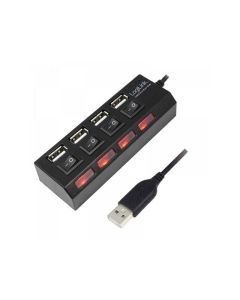 LOGILINK USB 2.0 HUB, 4-port, On/Off, crni - 128565