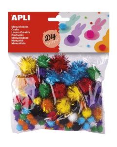 APLI Pom pom gliter - 78 kom/pak - 13062