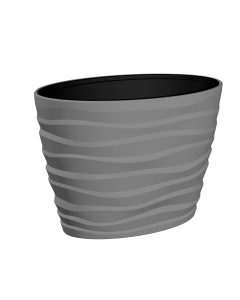 Saksija bora siva oval 60 x 39 x 42 cm
