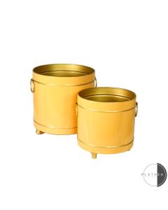 POLIMONT Set dve metalne obloge za saksije Oker/Zlatno - 132873