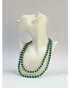 AZIBI Ogrila od kristalnih perli i srebrnih cirkona, zelena