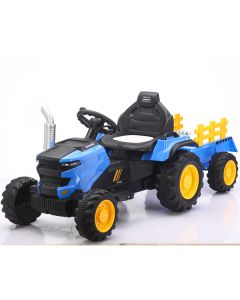 PREMIUM STIL Dečiji traktor sa prikolicom i daljinskim plavi