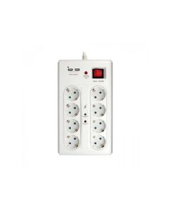 COMMEL Produžni Kabl 8 Na 1 + 2xUSB Sa Prenaponskom, 3m H05VV-F 3x1,5 - 136877