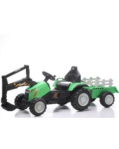 PREMIUM STIL Traktor sa prikolicom i pokretnom kašikom Zeleni