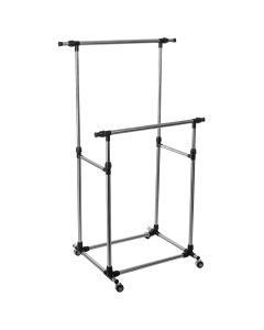 FIVE Stalak za garderobu dupli 150x66x153 pp/inox crna - 138923