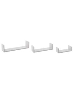 FIVE Zidna polica 3 kom 22x10x7; 32x10x8,5; 42x10x10 cm mdf bela - 138955B-1