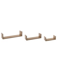FIVE Zidna polica 3 kom 22x10x7; 32x10x8,5; 42x10x10 cm mdf natural - 138955C-1