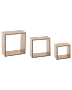 FIVE Zidna polica kocka 3 kom 15x9x15; 20x9x20; 25x9x25 cm mdf natural - 138956C-1