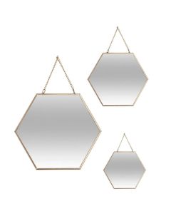 ATMOSPHERA Ogledalo set 3/1 29,5x0,5x26cm metal/staklo zlatna - 141196A
