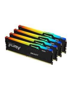 KINGSTON 64GB (4x16GB) DDR5 6000MT/s CL40 FURY Beast Black RGB XMP (KF560C40BBAK4-64)