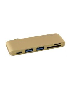 LC POWER USB Tip-C Hub, 2x USB 3.0 + 1x Tip-C port za punjenje, 1x čitač kartice (LC-HUB-C-MULTI-2G) - 144696