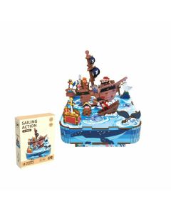 Drvene 3D muzičke puzzle Sailing action 68054 - 91-71767