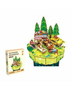 Drvene 3D muzičke puzzle Outdoor swimming 68055 - 91-71768