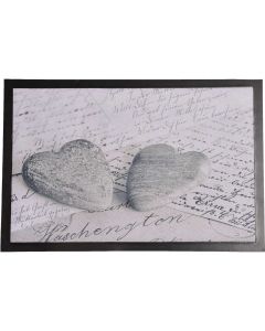 LUANCE Otirač Srca 40x60 cm pvc/polyester siva - 14701181