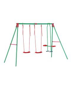 Kombinovana metalna ljuljaška za decu 3u1, 400x139x203 cm