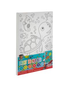 Platno Sa Printom + Vodene Boje sa Četkicom - Kornjača - 20x30cm - 52095