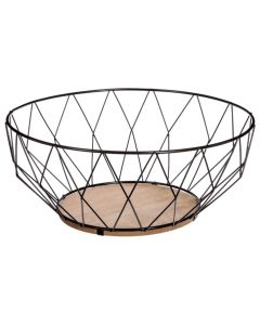 FIVE Korpa za voće 28X11,5cm metal mdf crna - 150039A