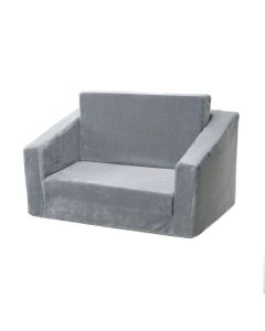 KINDER HOME Plišana dečija sofa-krevet 2u1 siva - 15047-1-1