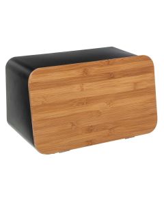 FIVE Kutija za hleb i daska za sečenje 37x22,5x23,5cm metal/drvo crna - 151193