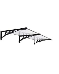 SUPERGARDEN Nadstrešnica ravna 200x90 Crna Providna 5mm Leksan - 1512-1-1-1-1-1-1