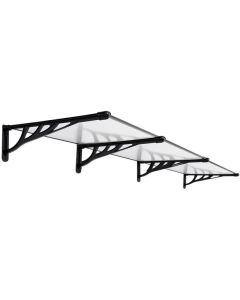 SUPERGARDEN Nadstrešnica Ravna 300x90 Crna Providna 5mm Leksan - 1513-1-1