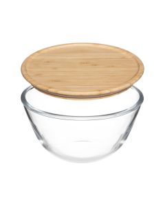 FIVE Činija za salatu 1L sa poklopcem 17X9,3cm staklo bambus
