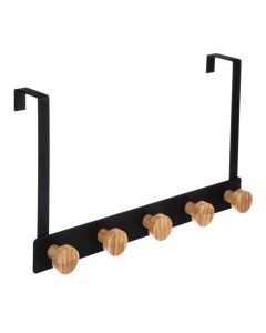 FIVE Čiviluk mtl 5 33,3x8,2x20cm metal/drvo crna - 151570A