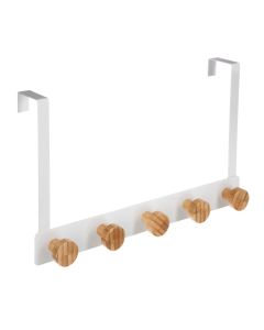 FIVE Čiviluk mtl 5 33,3x8,2x20cm metal/drvo bela - 151570B