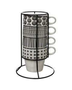 SECRET DE GOURMET Set 4 šolje na stalku 260ml Bohemia - 154138