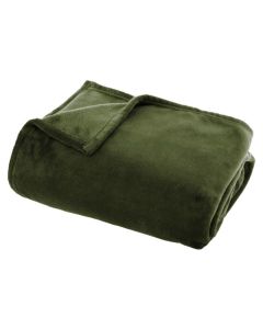 ATMOSPHERA Ćebe flanel 150x125cm poliester maslinasto zelena - 156183K