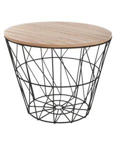 ATMOSPHERA Sto 38x30,5cm mdf/čelik crna/natur - 157055C