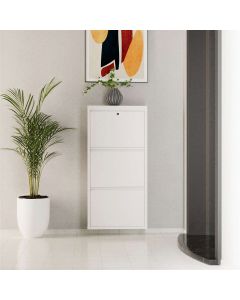 HANAH HOME Cipelarnik Locking Metal, bela